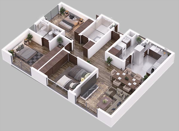 Cascadia 3 Bedroom Apartment